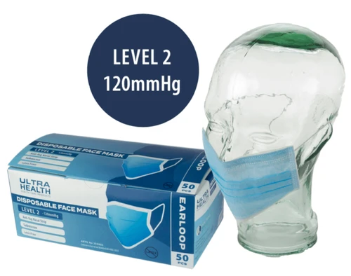 Ultra Health Level 2 Surgical Face Masks - 40 Boxes (2000pcs)