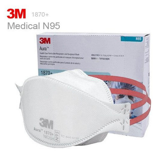 3M Aura 1870+ N95 Particulate Respirator / Surgical Mask, Box of 20