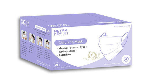 Ultra Health Children's Surgical Face Masks - Box of 50
