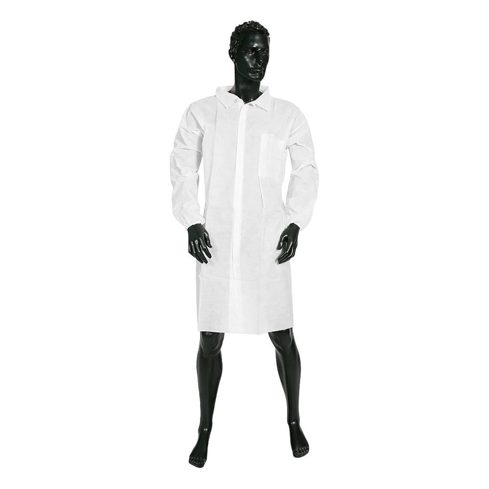 Ultra Health Non-Sterile Lab Coat with Velcro Seal White - Carton of 50