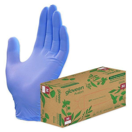 GloveOn Avalon Biodegradable Nitrile Exam Gloves - Violet Blue - Box of 200