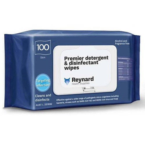 Premier Detergent & Disinfectant Wipes 100 Pack