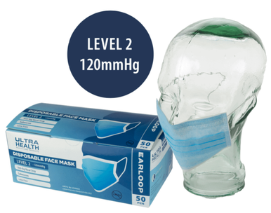 Ultra Health Level 2 Surgical Face Masks - 20 Boxes (1000pcs)