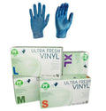 Ultra Fresh Blue Vinyl Disposable Powder Free Gloves - Box of 100
