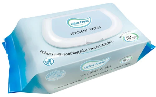 Ultra Fresh Hygiene Wipes 31.5cm x 20cm - Pack of 50 Wipes