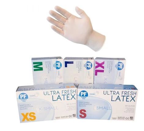 Ultra Fresh Latex Disposable Examination Gloves - Powder Free