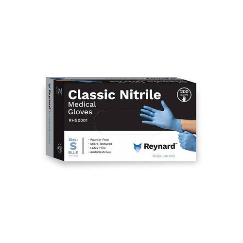 Reynard Classic Nitrile Medical Gloves - Blue - Box of 200